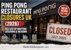 Ping Pong Restaurant Closures UK (2026): Full List of Shutting Locations & Reasons